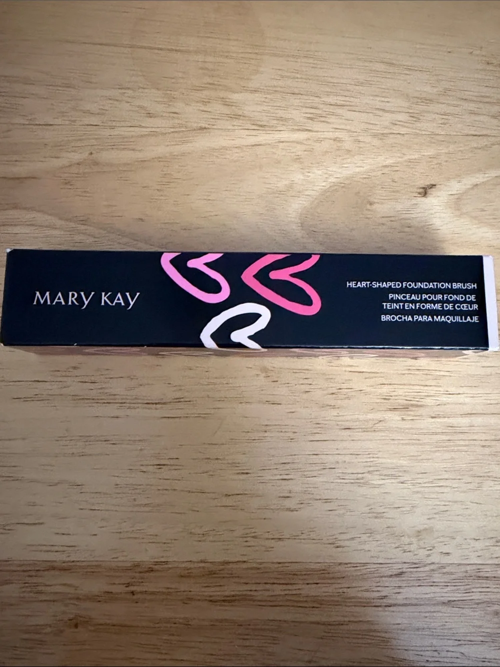 Mary Kay Heart Motif Foundation Brush - Black with Pink & White Accents
